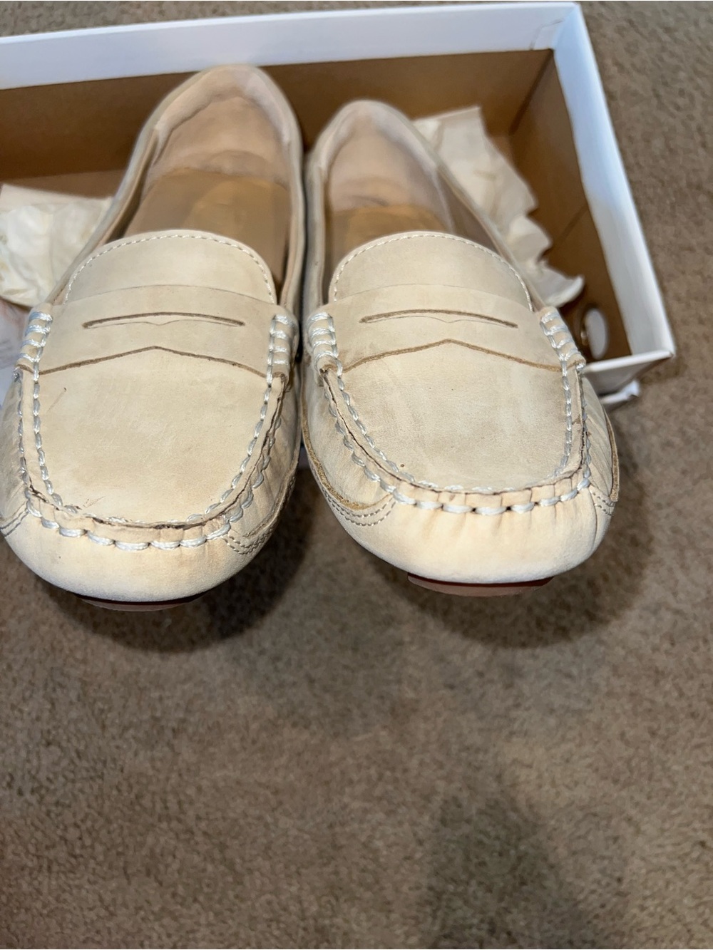 Women’s Sebago Kedge Penny Loafer Nubuck Leather Driver Moccasins – 7.5 Taupe - Picture 12 of 13